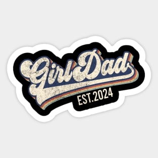 Retro Dad Est 2024 Expect Baby Girl Newborn Kids New Daddy Father Sticker